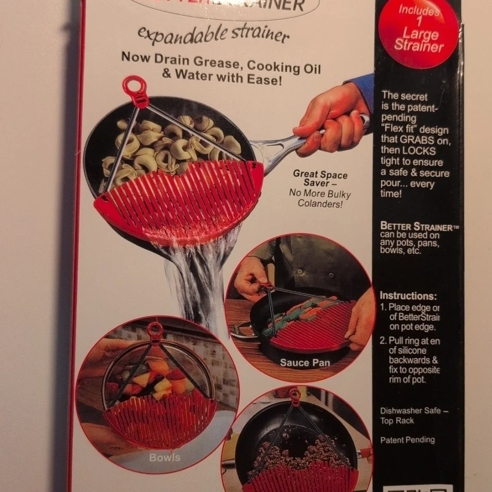 Red Expandable Silicone Strainer